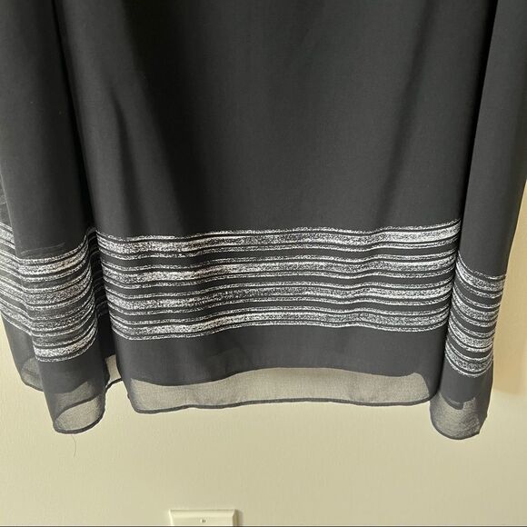 Max Studio Sleeveless Black/White  Floral Chiffon Flowy Dress Size Small - Picture 8 of 10